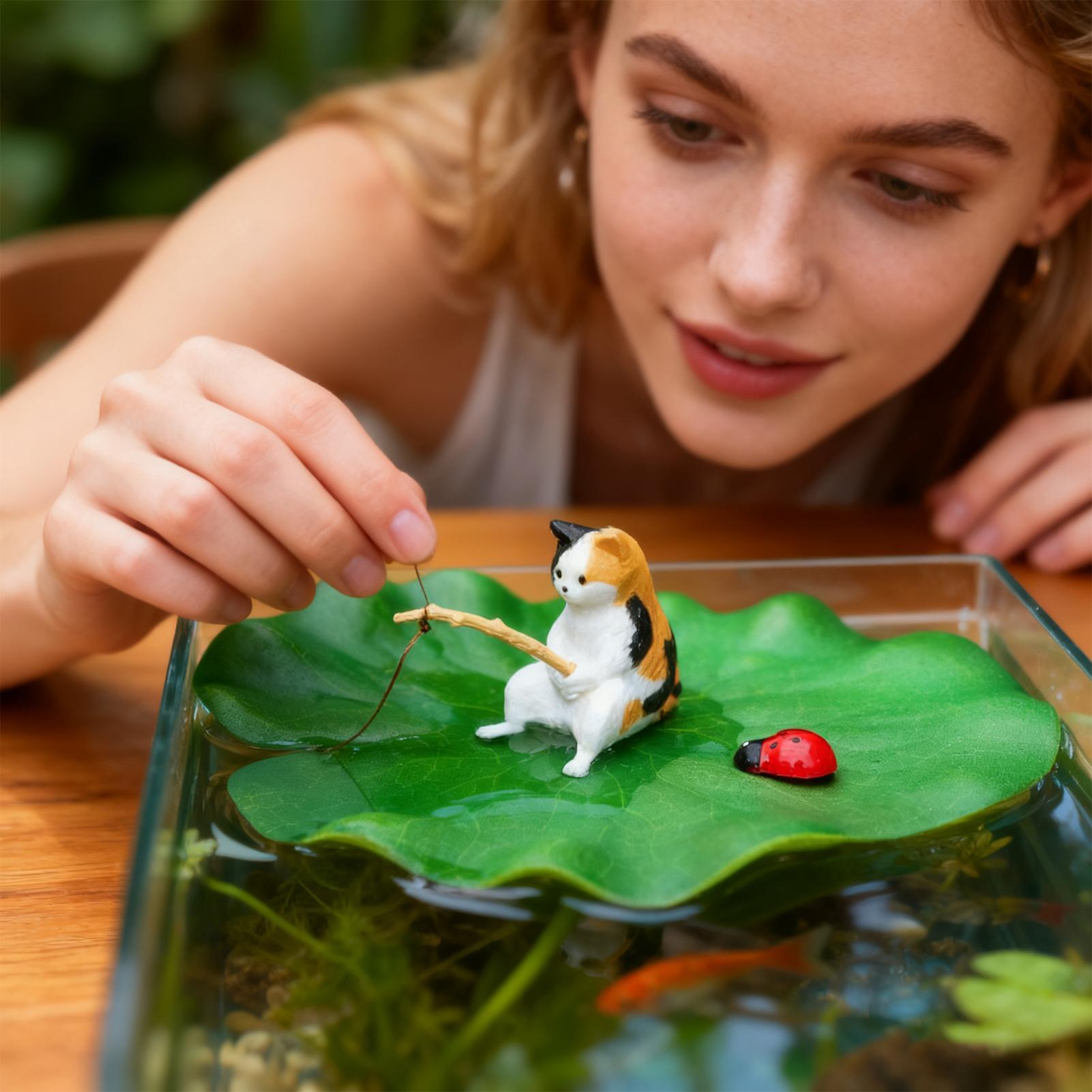 Cat Fishing on Floating Lily P - đánh giá và giá Aquarium Plant Rings