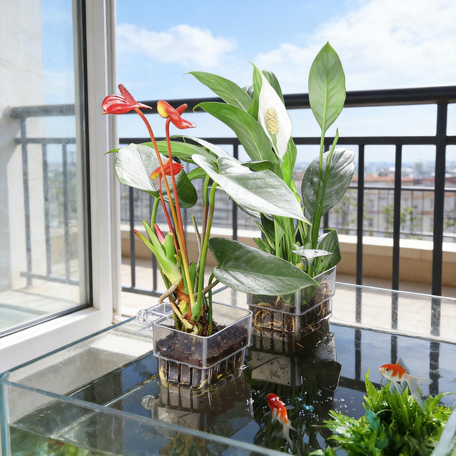 Aquarium Plant Basket Transpar - đánh giá và giá Aquarium Plant Rings
