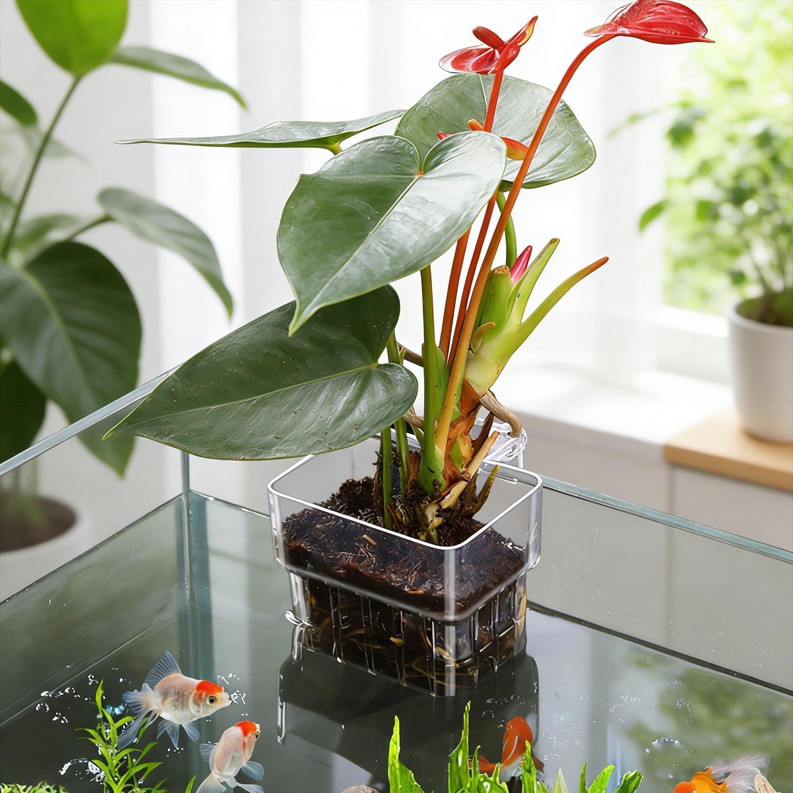 Aquarium Plant Basket Transpar - đánh giá và giá Aquarium Plant Rings